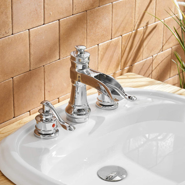 VIBRANTBATH 816 Inch 3 Holes 2 Handle Widespread Bathroom Sink Faucet